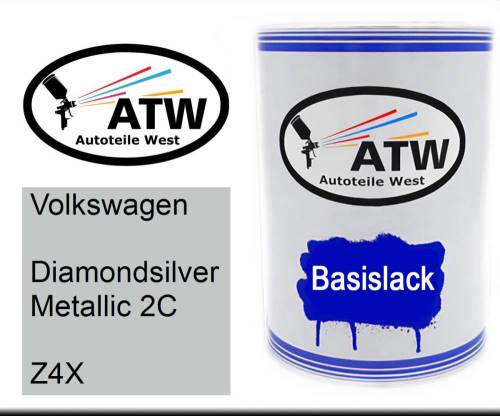 Volkswagen, Diamondsilver Metallic 2C, Z4X: 500ml Lackdose, von ATW Autoteile West.